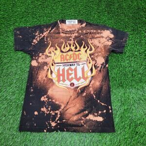 ACDC Bleached Shirt Women Medium 19x26 Highway-to-Hell Faded
